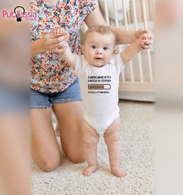 Caricamento cacca in corso - Tutina neonato - body personalizzato