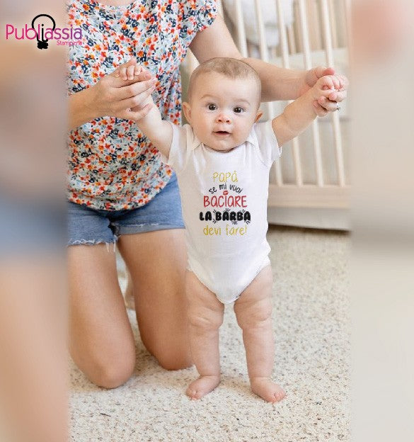Bacio da papà - Tutina neonato - body personalizzato