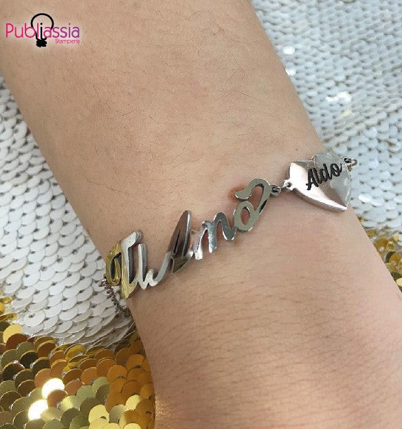 Ti amo - Bracciale con nome inciso - idea regalo