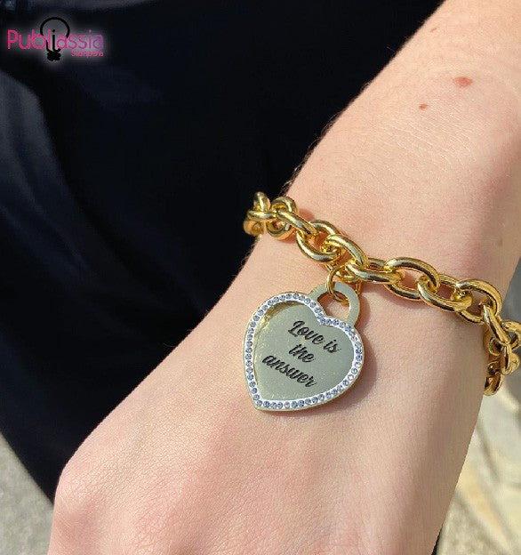 Love is the answear - Bracciale personalizzata con dedica incisa - idea regalo