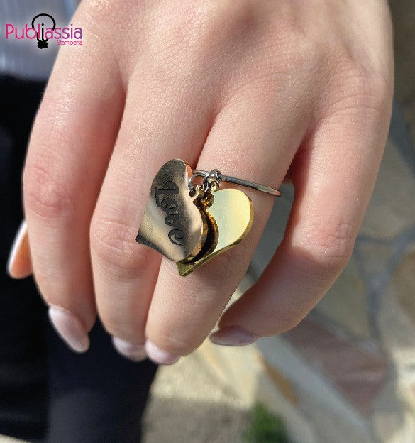 Two hearts - Portachiave personalizzato con nome - idea regalo