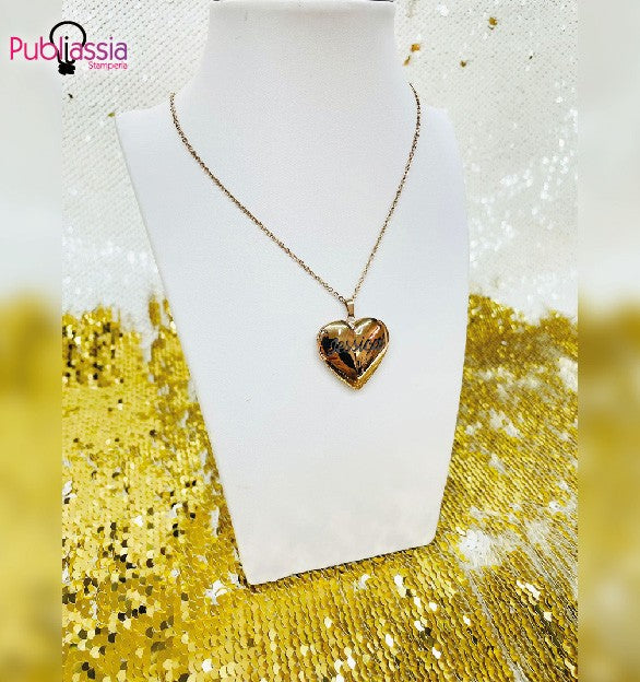 Heart - Collana personalizzata con nome inciso - idea regalo