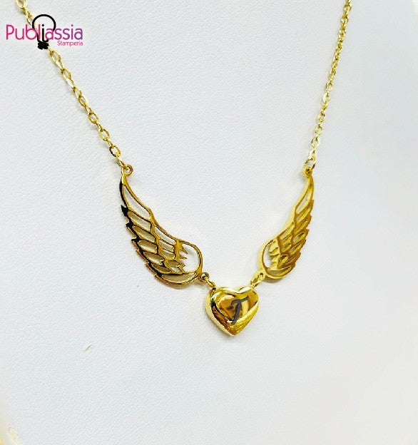 Angels of love - Collana personalizzata con iniziale incisa - idea regalo