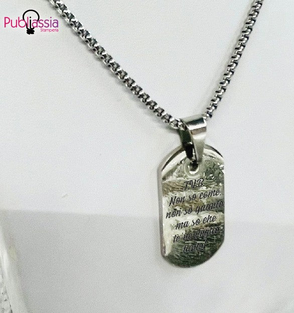 I love you - Collana personalizzata con dedica incisa - idea regalo