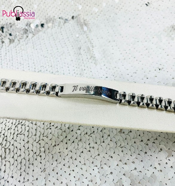Ti voglio bene - Bracciale personalizzato con dedica incisa - idea regalo
