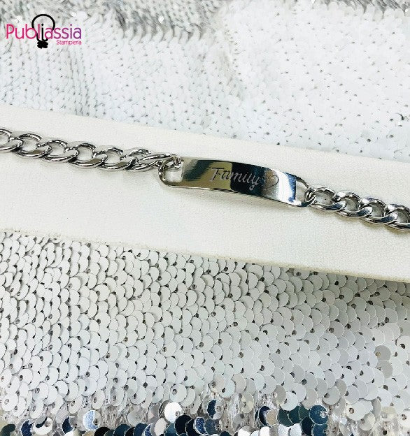Family - Bracciale personalizzato con dedica incisa - idea regalo