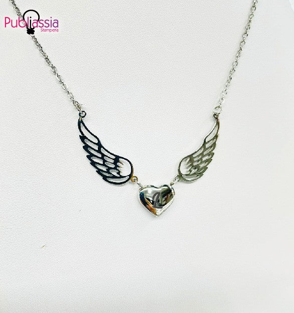 Angels of love - Collana personalizzata con iniziale incisa - idea regalo