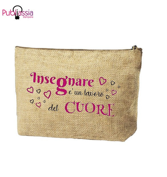 Insegnare - Pochette personalizzata - idea regalo maestra