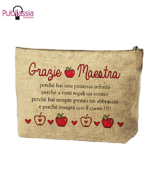 Paziena infinita della maestra - Pochette personalizzata - idea regalo maestra