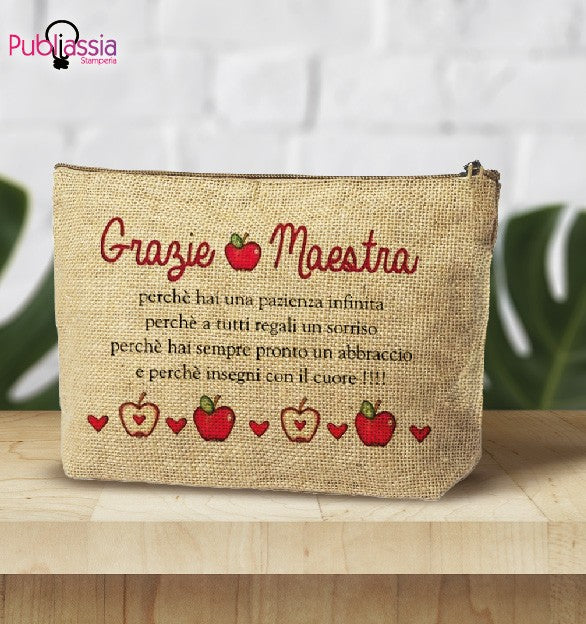 Paziena infinita della maestra - Pochette personalizzata - idea regalo maestra