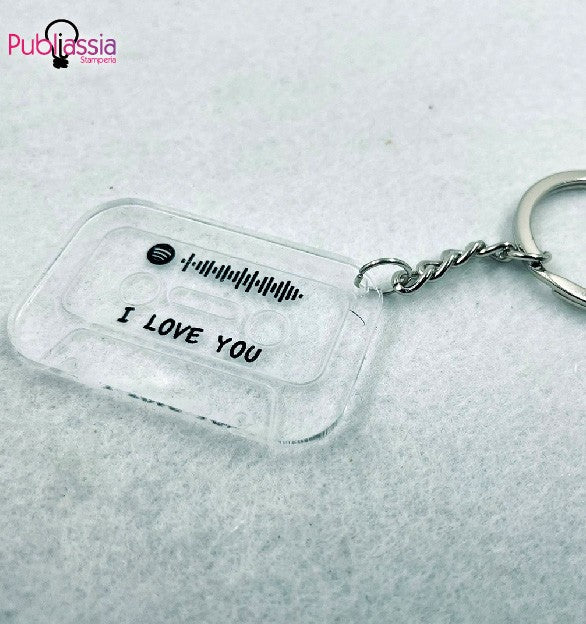 Music Cassetta Portachiavi Spotify - personalizzato - plexiglass