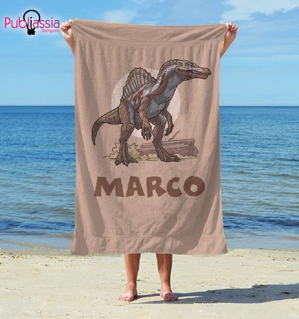 Dino Name - Telo Mare Personalizzato con nome