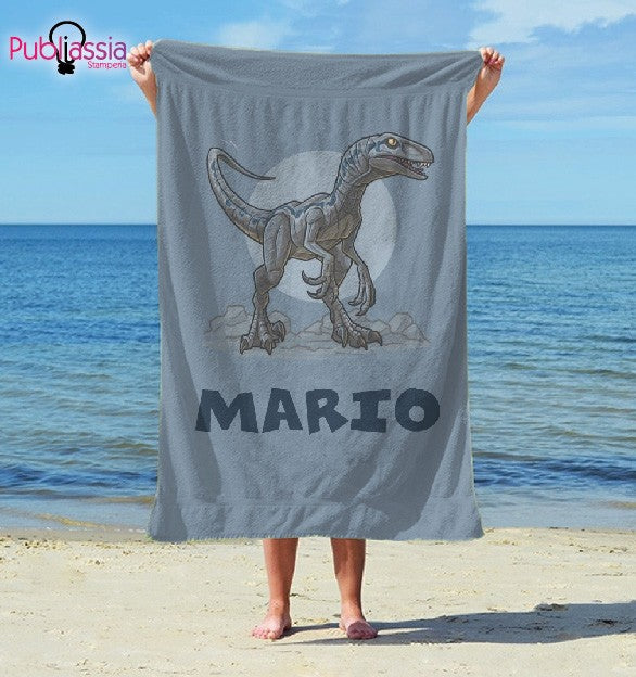 Dino Name - Telo Mare Personalizzato con nome