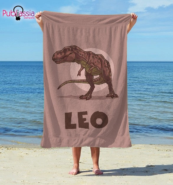 T-Rex Dino Name - Telo Mare Personalizzato con nome