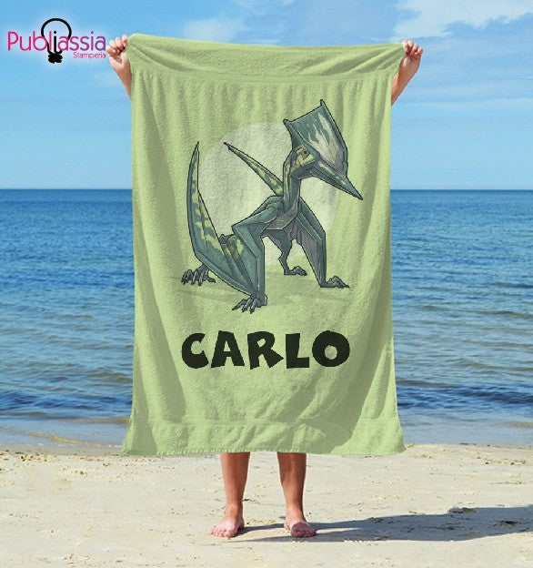 Dino Name - Telo Mare Personalizzato con nome