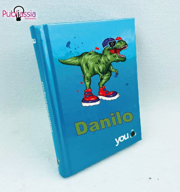 Dino - Diario Scolsatico Datato 2022/23 - 15 Mesi Personalizzato con Nome Bambini