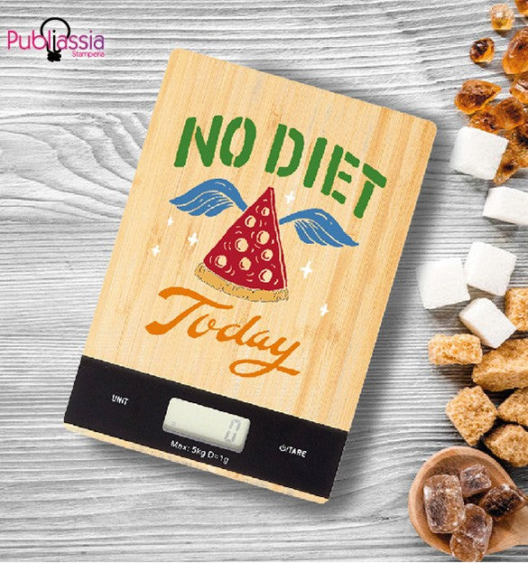 No diet today - Bilancia Da Cucina Digitale Personalizzata Idea Regalo Cibo Casa Natale