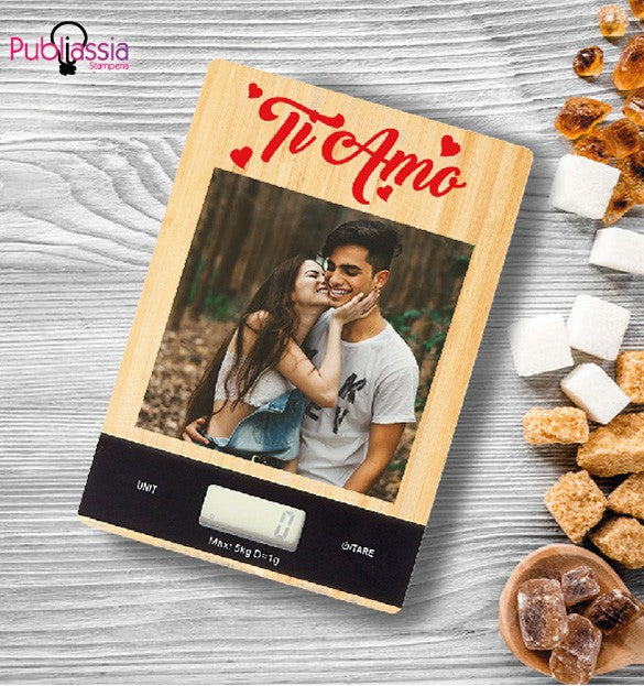 I love you - Bilancia Da Cucina Digitale Personalizzata con foto Idea Regalo Cibo Casa Natale