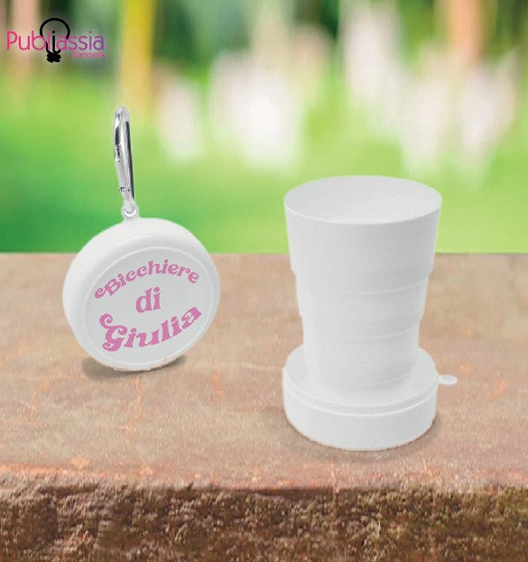 Girl name - Bicchiere Pieghevole Personalizzato da Viaggio Campeggio Picnic Scuola Bambini