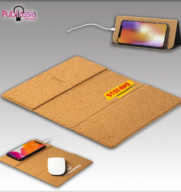 Yellow - Tappetino Mouse caricatore wireless integrato pieghevole antiscivolo idea regalo