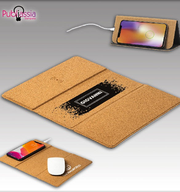 Black - Tappetino Mouse caricatore wireless integrato pieghevole antiscivolo idea regalo