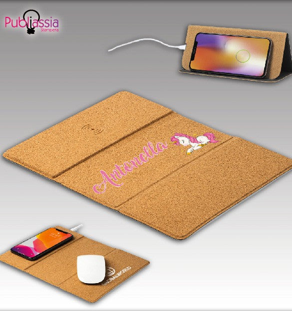 Unicorn - Tappetino Mouse caricatore wireless integrato pieghevole antiscivolo idea regalo