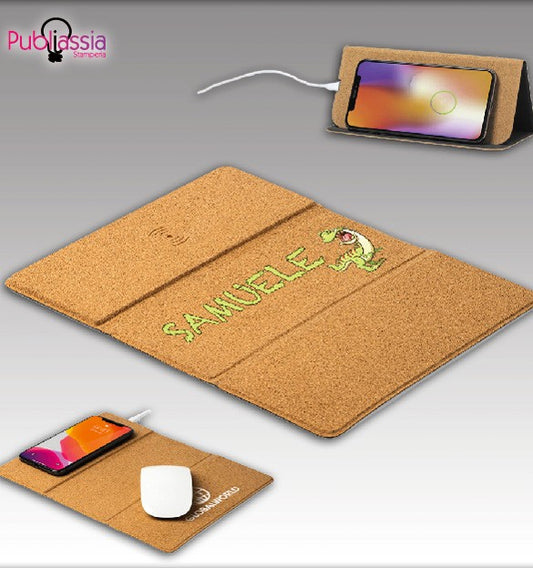 Dino - Tappetino Mouse caricatore wireless integrato pieghevole antiscivolo idea regalo