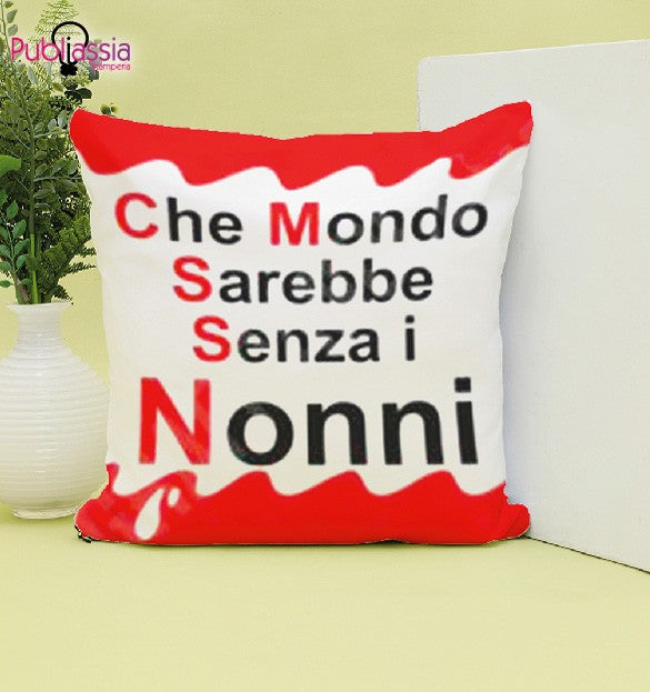 Che mondo sarebbe senza i nonni - Cuscino personalizzato