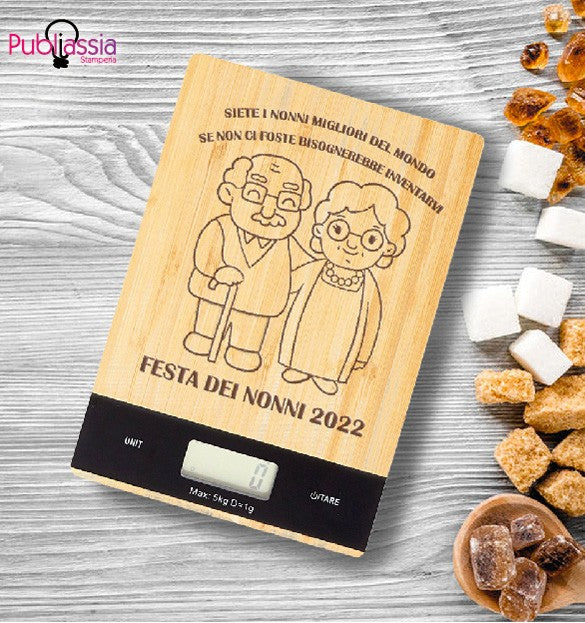 Siete i nonni migliori del mondo - Bilancia Da Cucina Digitale Personalizzata Idea Regalo Cibo festa dei nonni