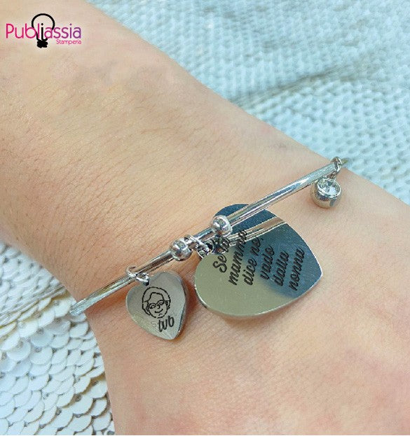 Nonna amica - Bracciale personalizzata con iniziale incisa - idea regalo