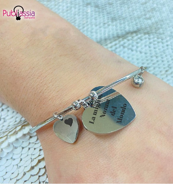 La migliore nonna del mondo - Bracciale personalizzata con iniziale incisa - idea regalo