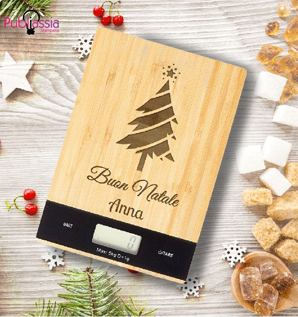 Albero di Natale - Bilancia Da Cucina Digitale Personalizzata Idea Regalo Cibo Casa Natale