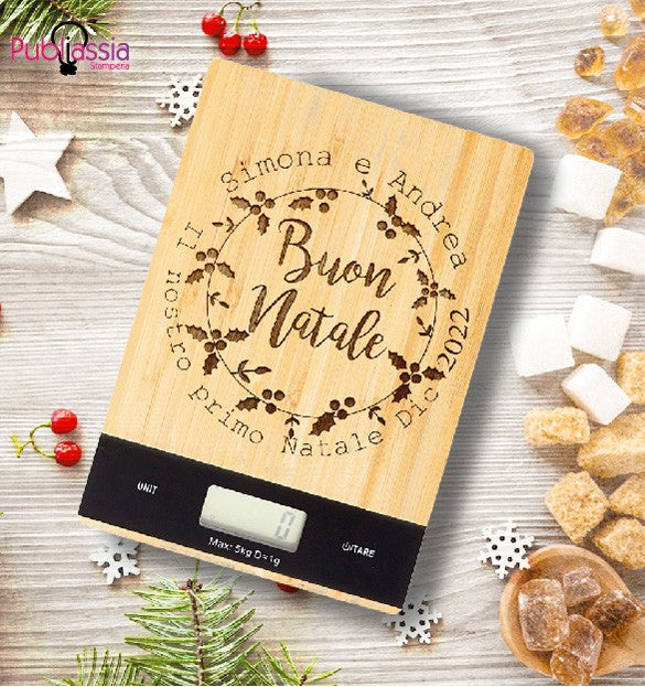 Primo Natale - Bilancia Da Cucina Digitale Personalizzata Idea Regalo Cibo Casa Natale