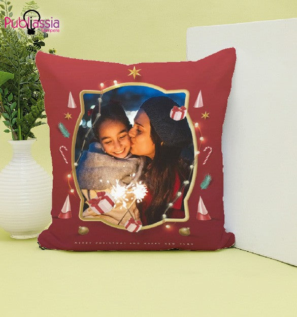 Christmas Photo - Cuscino Personalizzato con foto - idea regalo Natale