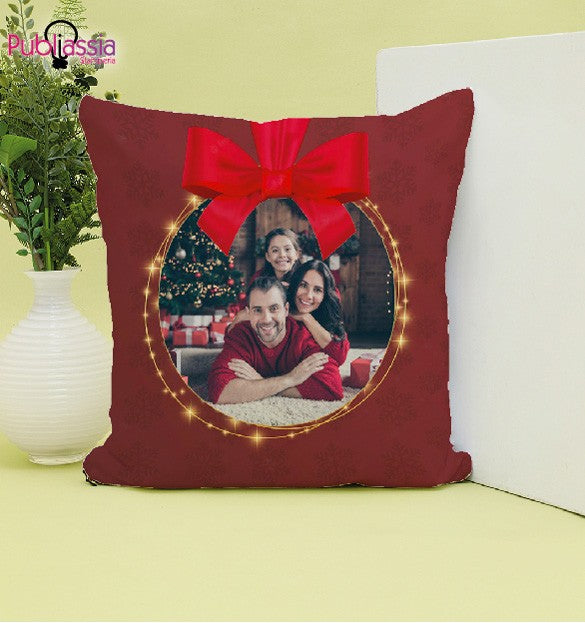 Christmas Photo Family - Cuscino Personalizzato - idea regalo Natale