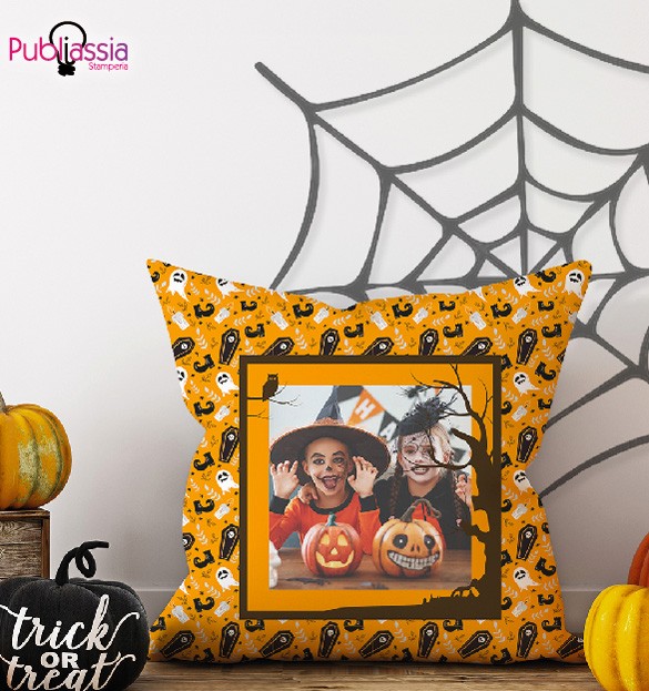 Trick or treat - Cuscino Halloween personalizzato con foto