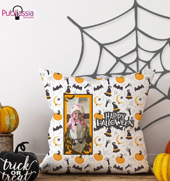 Happy Halloween - Cuscino Halloween personalizzato con foto