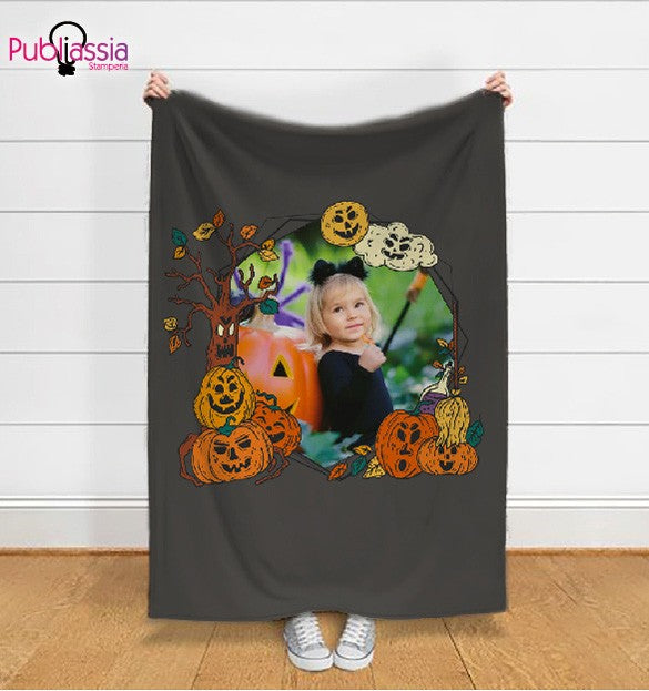 Pumpkins Halloween - Plaid In Pile Personalizzato Con Foto