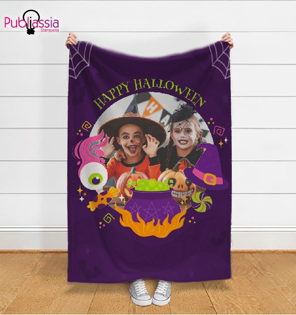 Happy Halloween - Plaid In Pile Personalizzato Con Foto