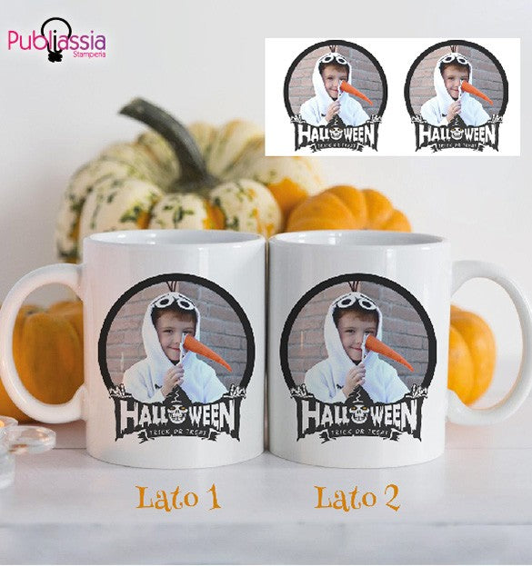 White Halloween - Tazza mug personalizzata con foto