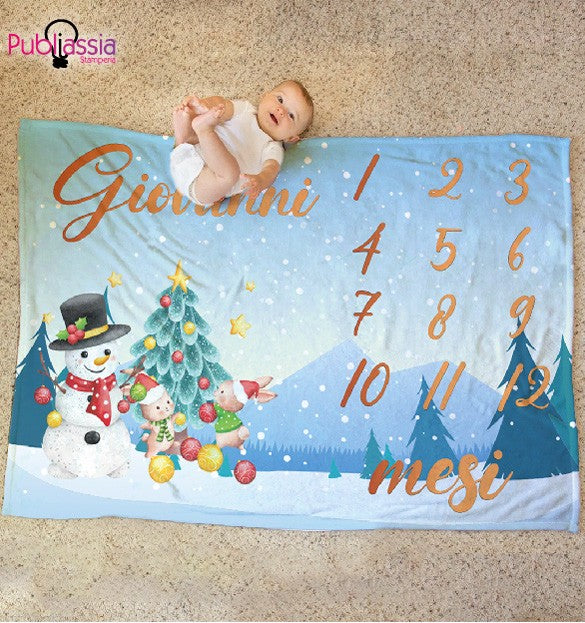 Complimese - plaid in pile - coperta natalizia idea regalo Natale personalizzato con nome