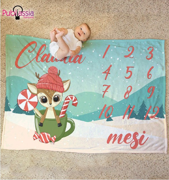 Complimese - plaid in pile - coperta natalizia idea regalo Natale personalizzato con nome