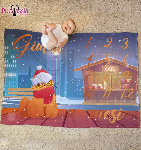 Complimese - plaid in pile - coperta natalizia idea regalo Natale personalizzato con nome