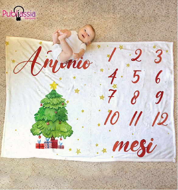 Complimese - plaid in pile - coperta natalizia idea regalo Natale personalizzato con nome