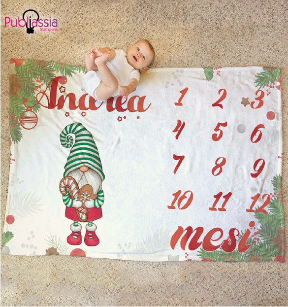 Complimese - plaid in pile - coperta natalizia idea regalo Natale personalizzato con nome