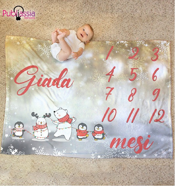 Complimese - plaid in pile - coperta natalizia idea regalo Natale personalizzato con nome