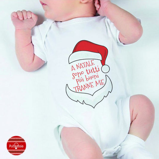 A Natale sono tutti più buoni tranne me - Tutina neonato - body personalizzato