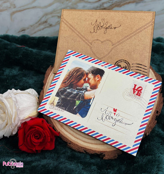 Love letter - targhetta in legno - personalizzato con foto e dedica