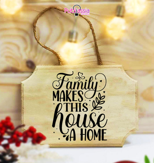 Family House - fuoriporta in legno - personalizzato