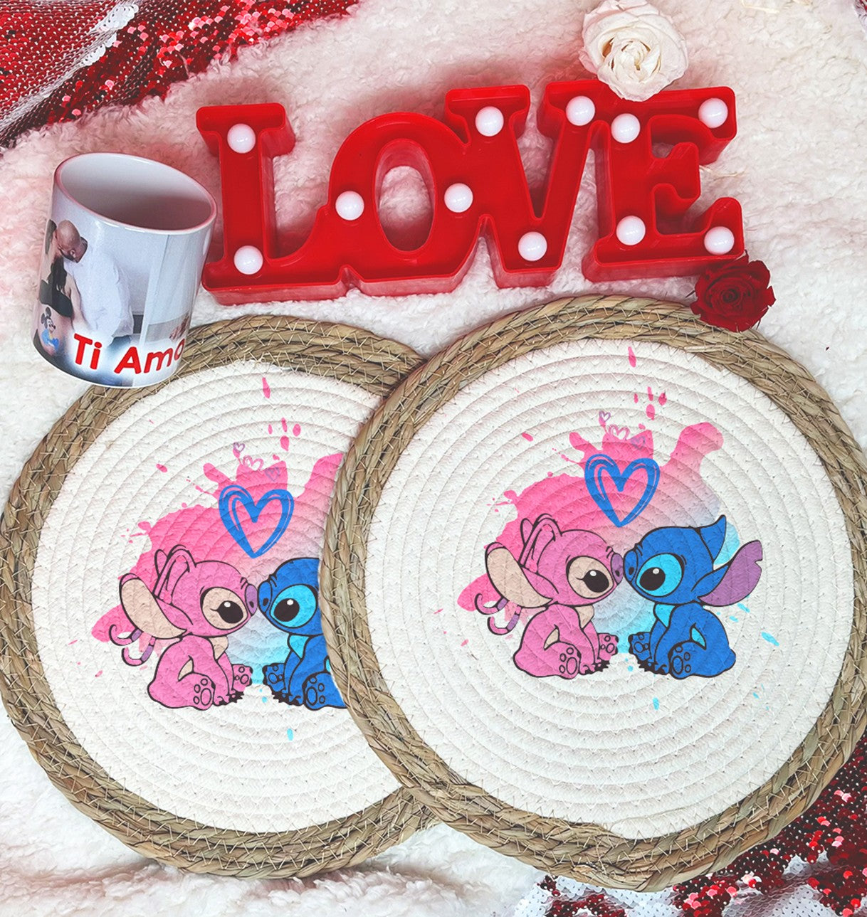 Heart Stitch - Tovaglietta in vimini